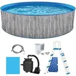 Blue Wave Capri Steel Wall Package Above Ground Swimming Pool Gray