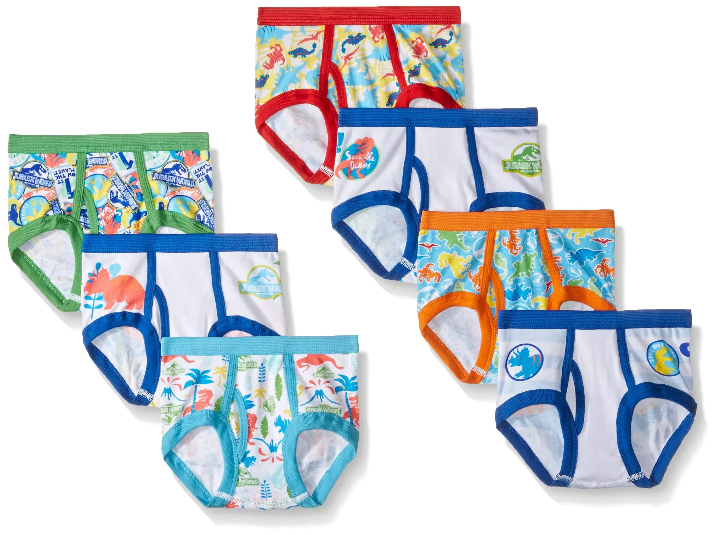 Universal Toddler Boys' 7-Pack Underwear Briefs, Jurassic World, 4T, Toddler Boy's