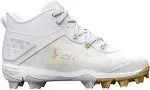 Under Armour Boys' Harper 8 Mid RM Jr. Baseball Cleats - White, 12k