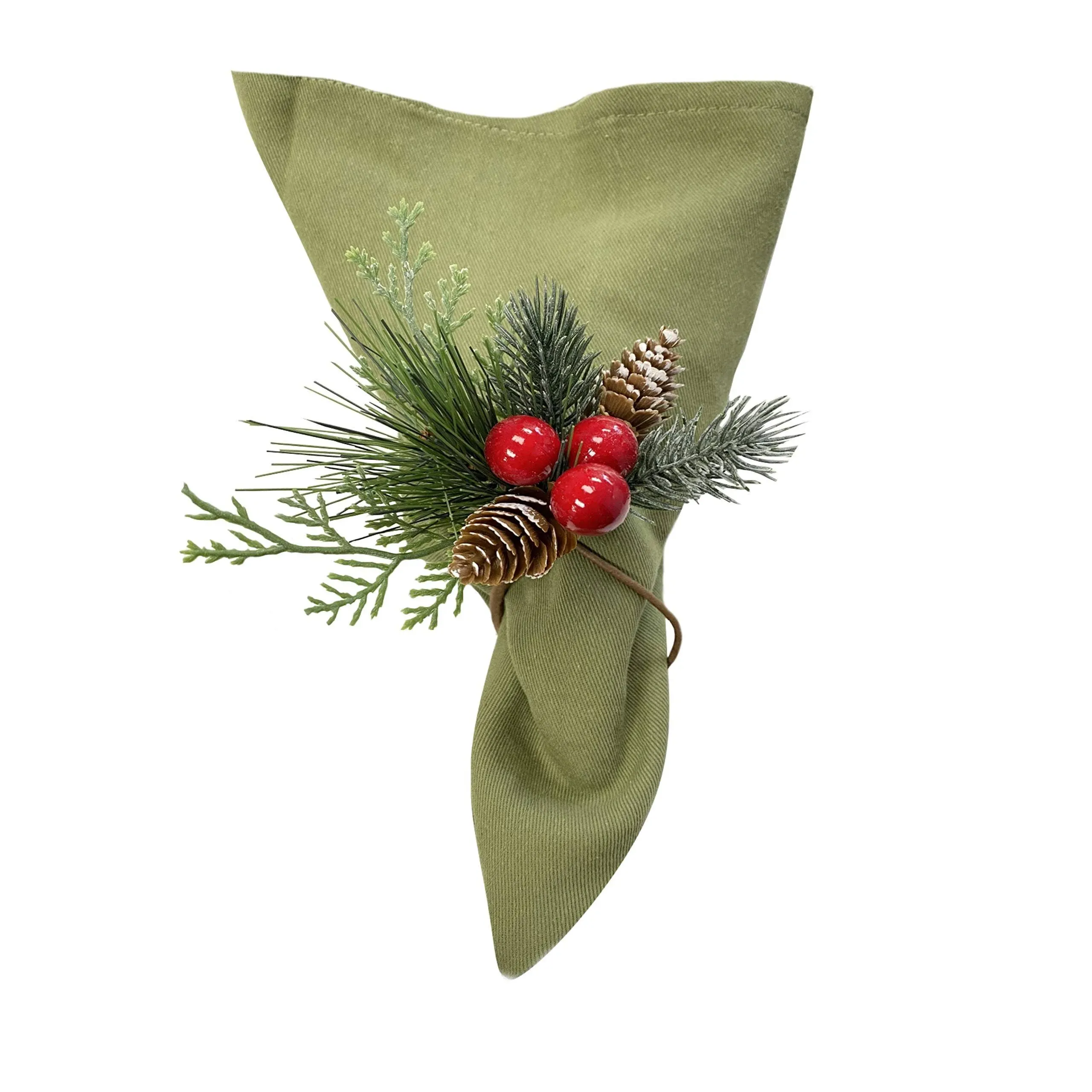 Christmas Collection Napkin Rings - Cloth Napkin Holder For Table Setting Eve...