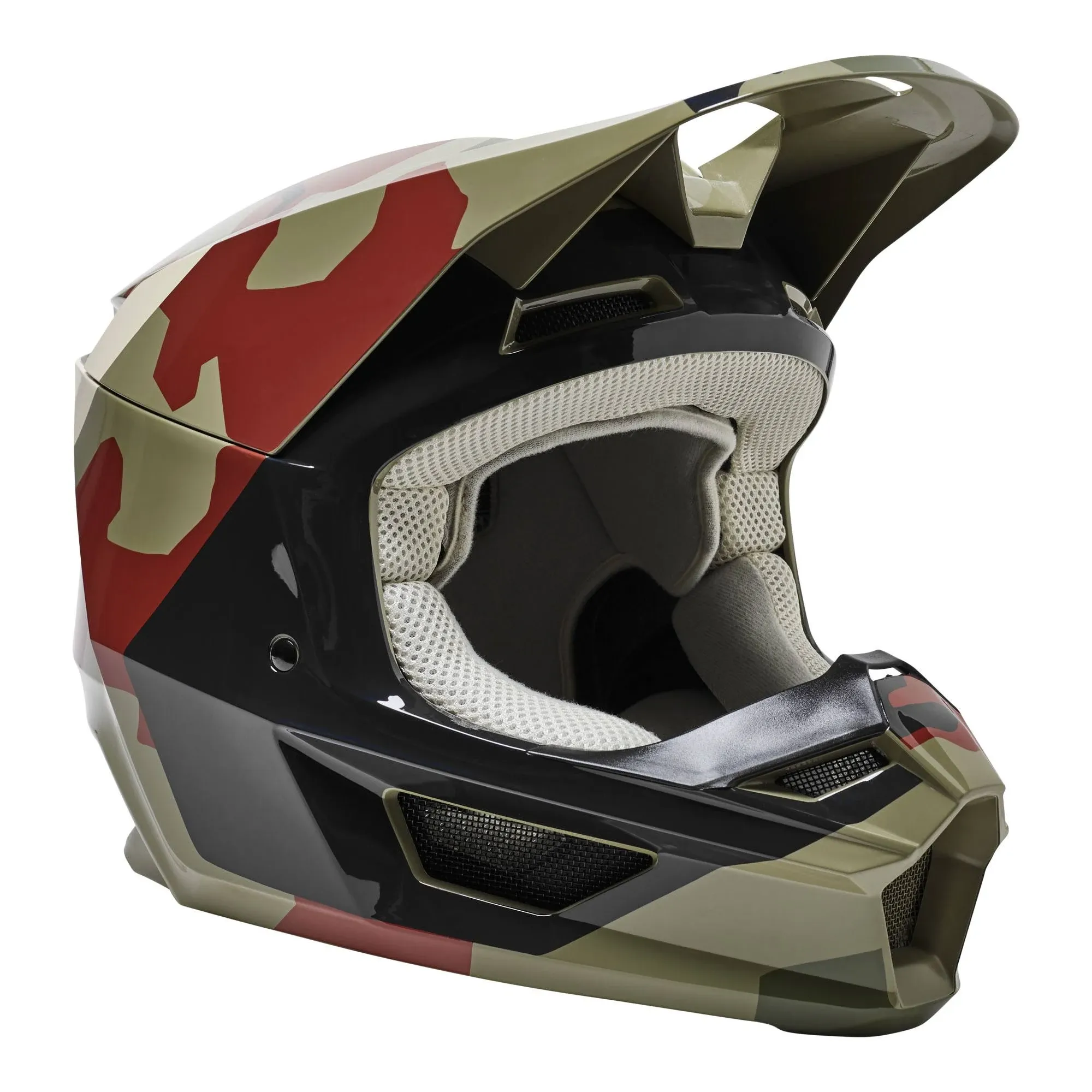 Fox Racing V1 Bnkr Youth Helmet Black Camo Small