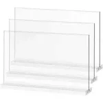 Acrylic Sign Holder 5.5x8.5 Inch 3 Pack Vertical T Shape Double-Sided Desktop Display Holder. (Optional 8.5x11 8.5x5.5 5x7 Horizontal and Vertical)