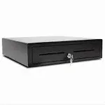 APG Standard- Duty 16” Electronic Point of Sale Cash Drawer | Vasario Series VB320-BL1616 | Printer Compatible | Plastic Till with 5 Bill/ 5 Coin Compartments | Black