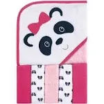 Luvable Friends Hooded Towel with Five Washcloths Panda / One Size