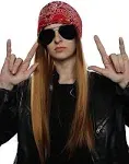 ALLAURA - 80s Rocker Wig 3PC Set + Bandana + Sunglasses Mens 80s Rockstar Wigs ...