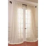 HPD Half Price Drapes SHCH-ORE28823-96 Embroidered Faux Linen Curtain (1 Panel), 50 X 96, Saida Chocolate