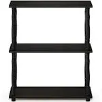 Furinno Turn-N-Tube 3-Tier Compact Multipurpose Shelf Display Rack with Classic Tube, Espresso/Black