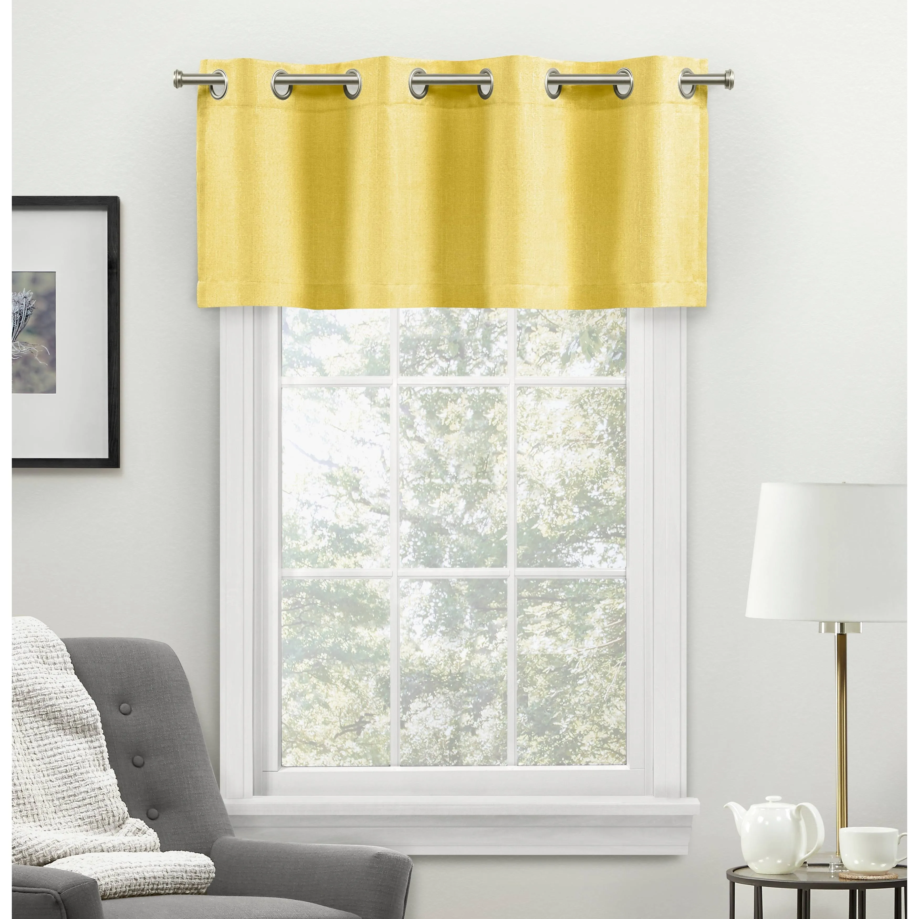 Exclusive Home Loha Light Filtering Grommet Straight Valance, 54"x18", Sunbath