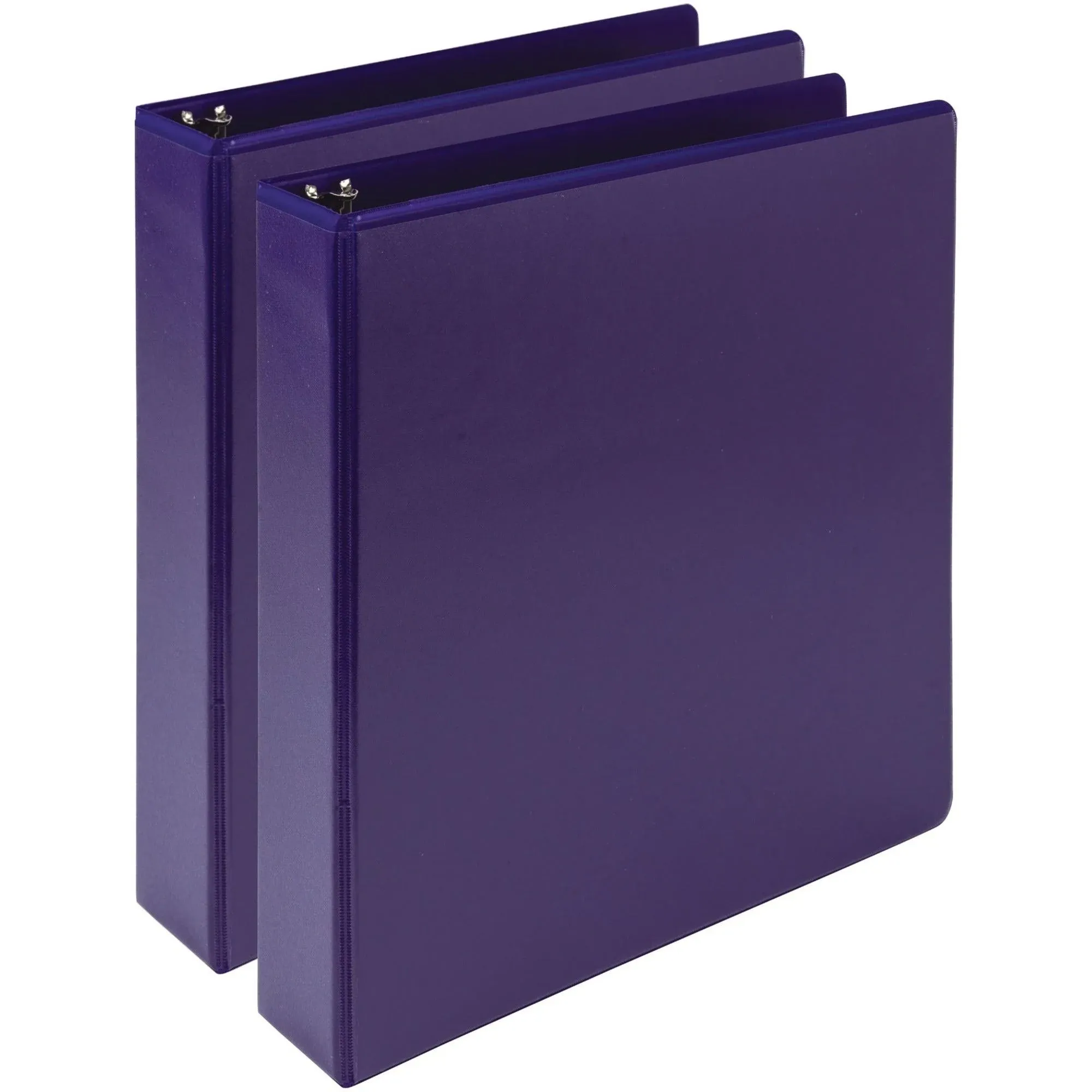 Earth's Choice Plant-Based Economy Round Ring View Binders, 3 Rings, 1.5" Capacity, 11 x 8.5, Purple, 2/Pack