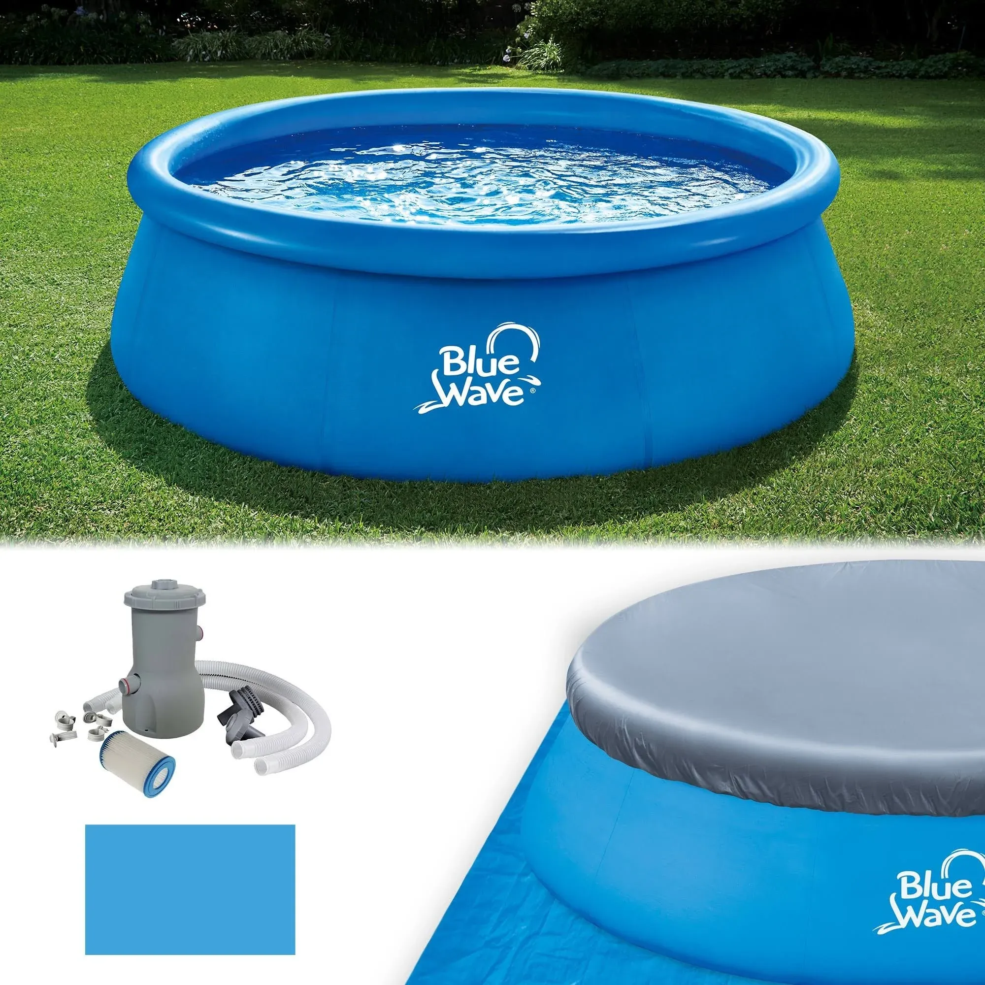 Blue Wave NT6132 13ft Round 33in Deep Speed Family Cover Quick Set Pool