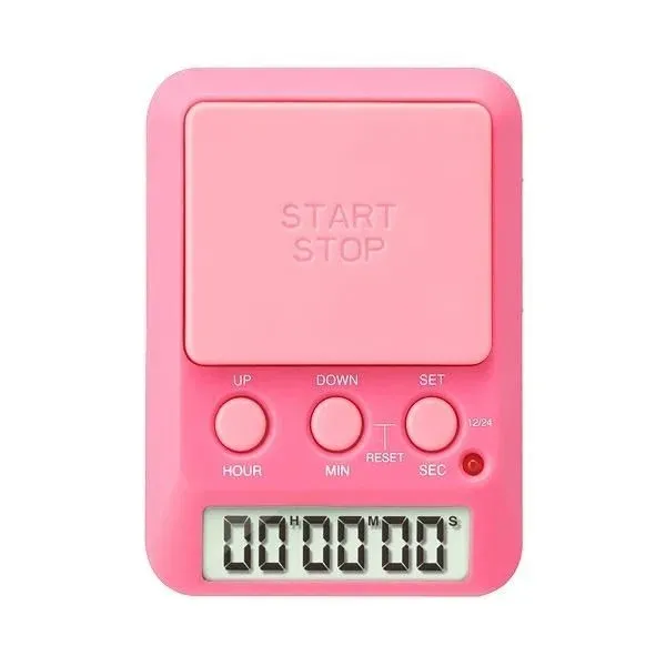 dretec Learning Timer, for Studying, Large Button, Count Function Until The Target Date, Pink, Officially Tested in Japan(1 Starter AAA Battery Included)