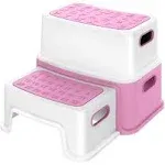 Ronipic 2 Step Stools for Kids, Toddler Step Stool for Toilet Potty Training, Anti-Slip Potty Stools with Numbers/ABC, Bathroom