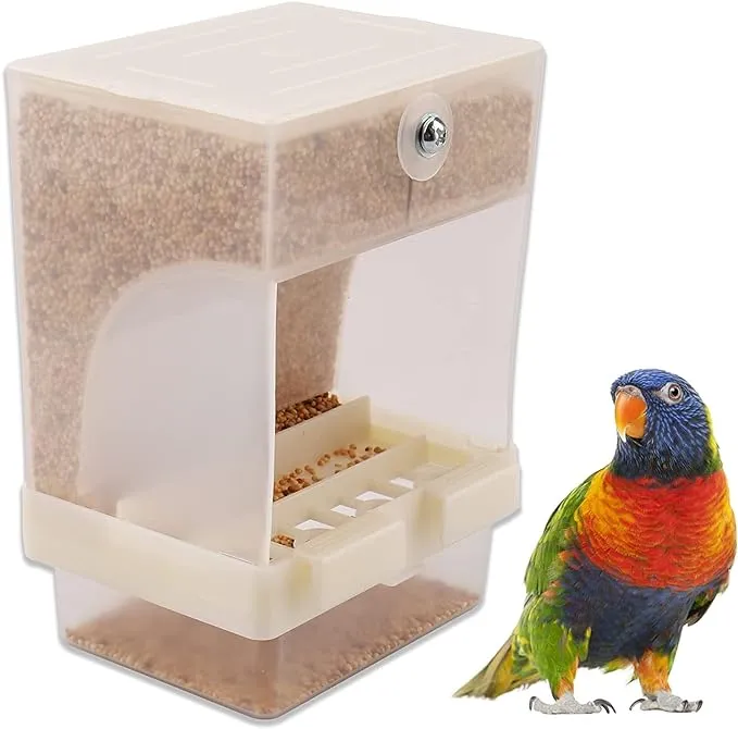 Fallaloe Automatic Bird Feeder - No-Mess Bird Feeders,Parrot Feeding Cage Access