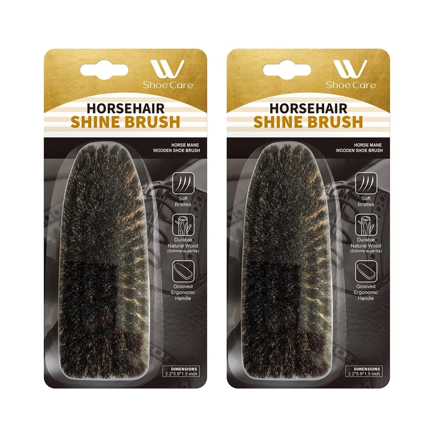 Himalayan Glow Shoe Cleaner, Pack of 2, Horse Hair Boot Brush