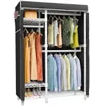 VIPEK V2C Wire Covered Garment Rack, White Clothing Rack with Black Oxford Fabric ...