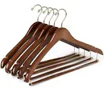 Quality Hangers Wooden Hangers Beautiful Sturdy Suit Coat Hangers with Locking 5