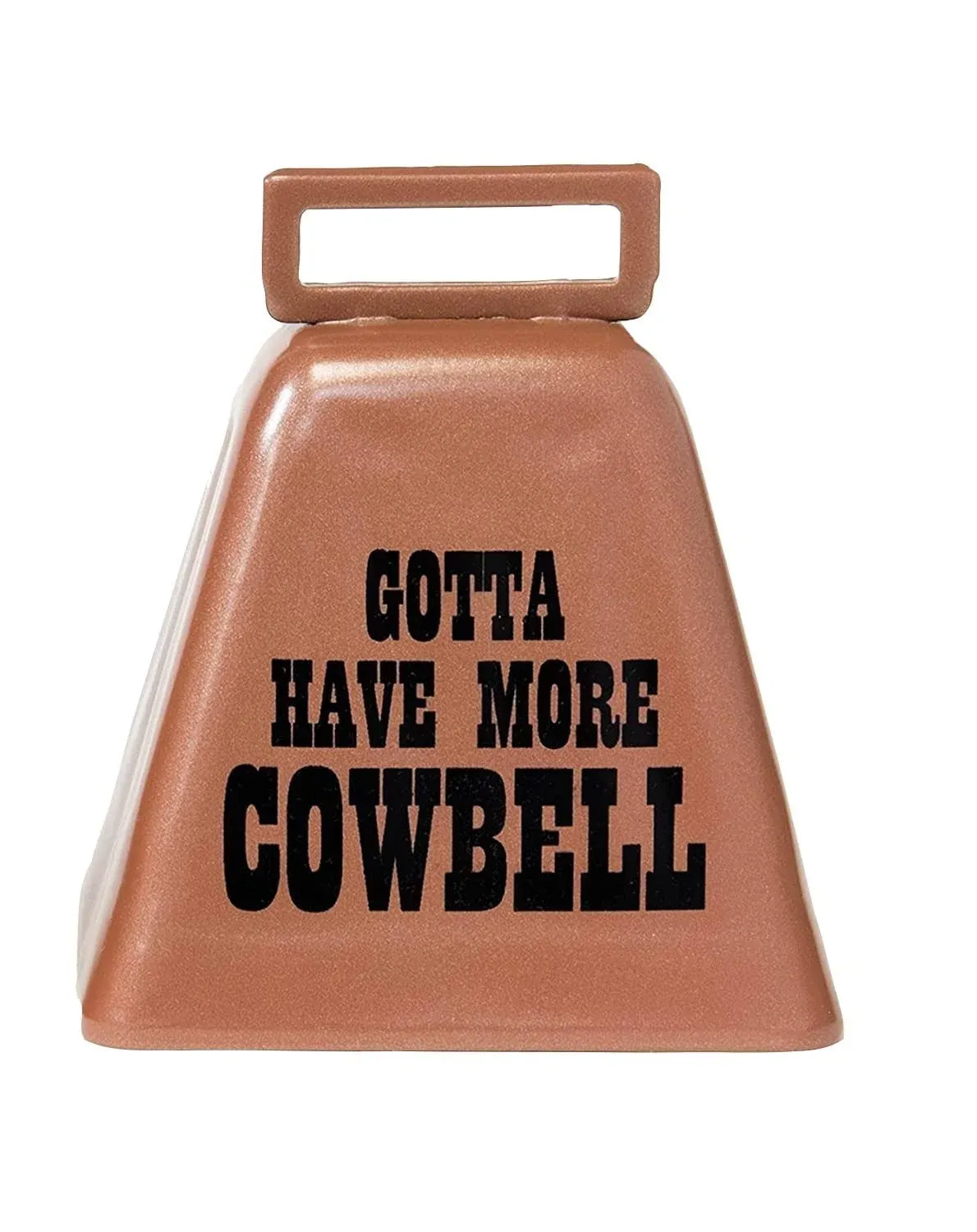 Bevin Bells Gotta Have More Cowbell (Small) | Copper Color | Steel Cow Bell | Loud Noise Maker w/Handle | Made in CT, USA