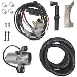 Tmaster 12V Brake Booster Vacuum Pump Kit - Plug and Play w/Installation Kit,Quiet High-Performance 18'' to 25'' Electric Vacuum Pump for Brake