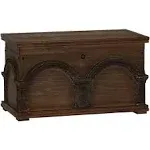 Household Essentials Wooden Arch Trunk Storage Chest, Small, Brown