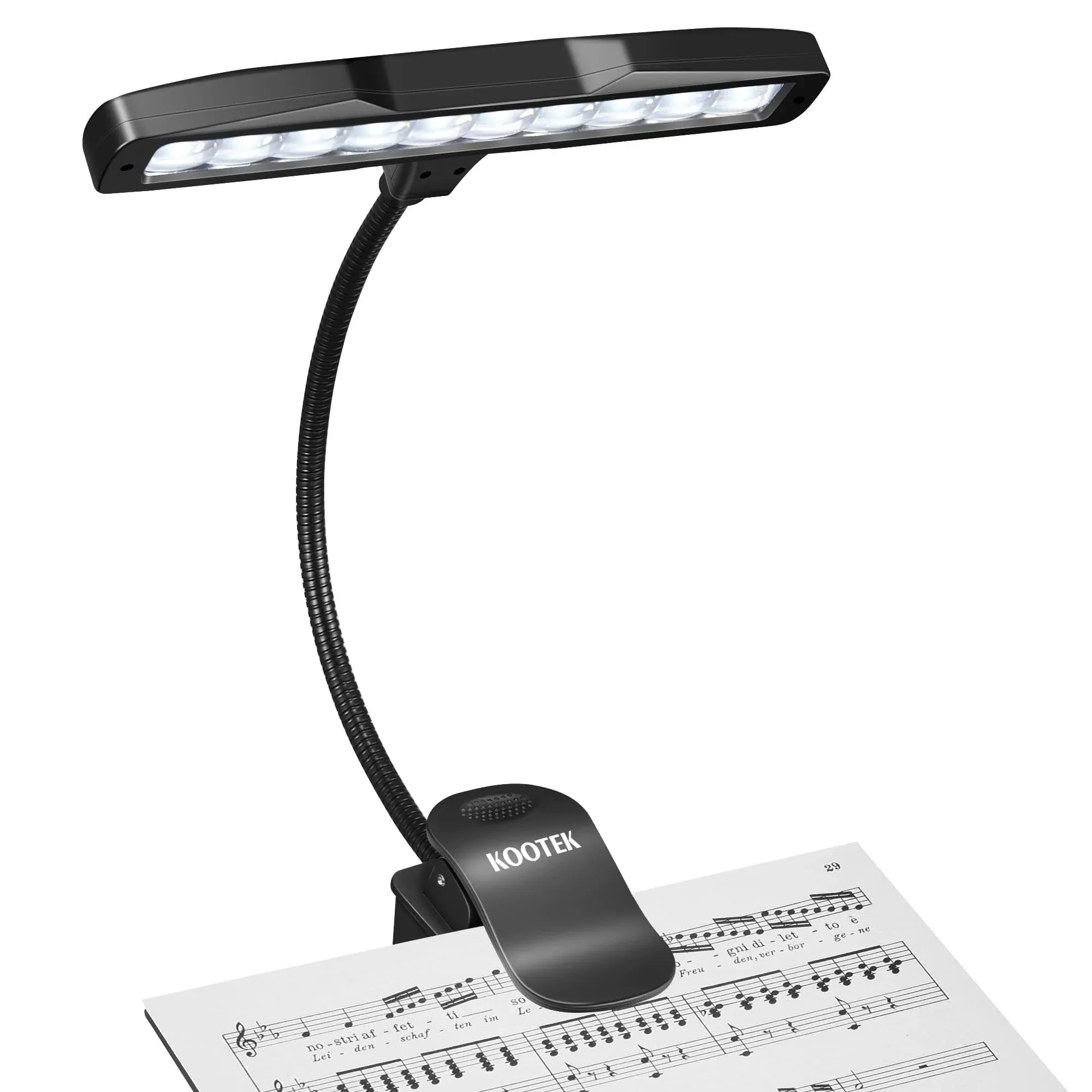 Vshinic Music Stand Light,Clip On Piano Lights 10 LED Orchestra Light,Fully Adjustable No Flicker for Piano,Book Reading, Mixing Table, DJ, Craft Work (Powered by AA Batteries, AC Adapter)