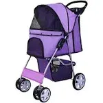 Elevon Pet Stroller, 4 Wheels Multifunction Dog Cat Stroller, Folding Portabl...