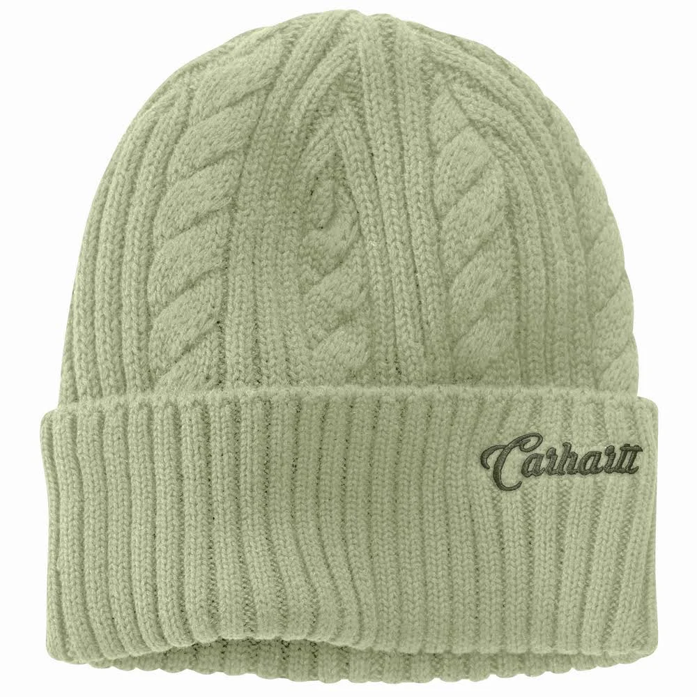 Carhartt Hat Womens Winter Rib Knit Fisherman Beanie Mint Green