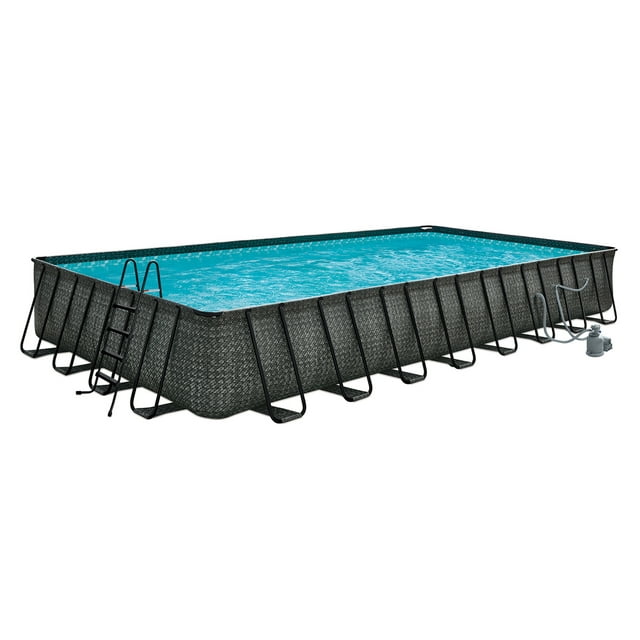 Funsicle 32' x 16' x 52" Oasis Rectangle Outdoor Above Ground Swimming Pool