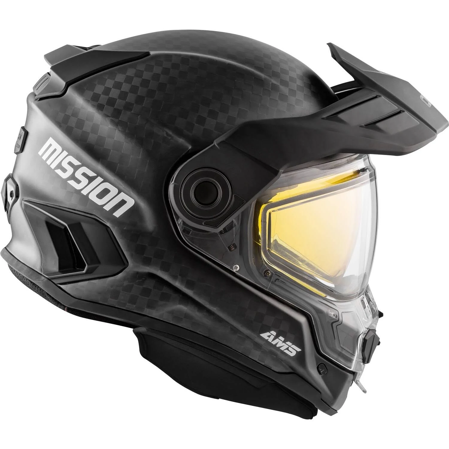 CKX Mission Full Face Helmet - Carbon Solid Electric Double Shield