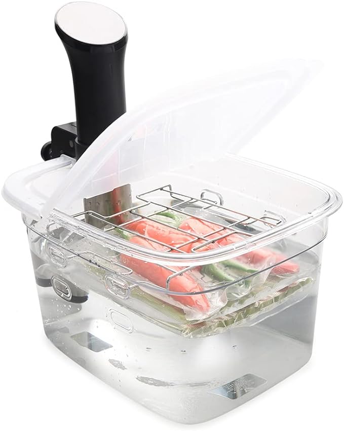 Versatile 12quart Sous Vide Container With Builtin Rack And Collapsible Silicone