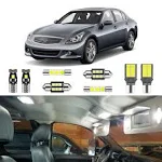 LIGHSTA 12PCS Super Bright White LED Interior Light Kit Package for Infiniti G35 G37 Sedan 2007 2008 2009 2010 2011 2012 2013 2014 + License Plate Lights and Install Tool