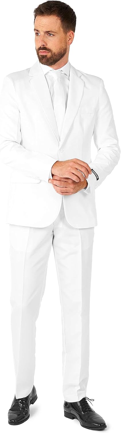 SUITMEISTER Men's Party Costumes - Slim Fit Solid Color Suit For Leisure - Halloween Parties and Party Wear