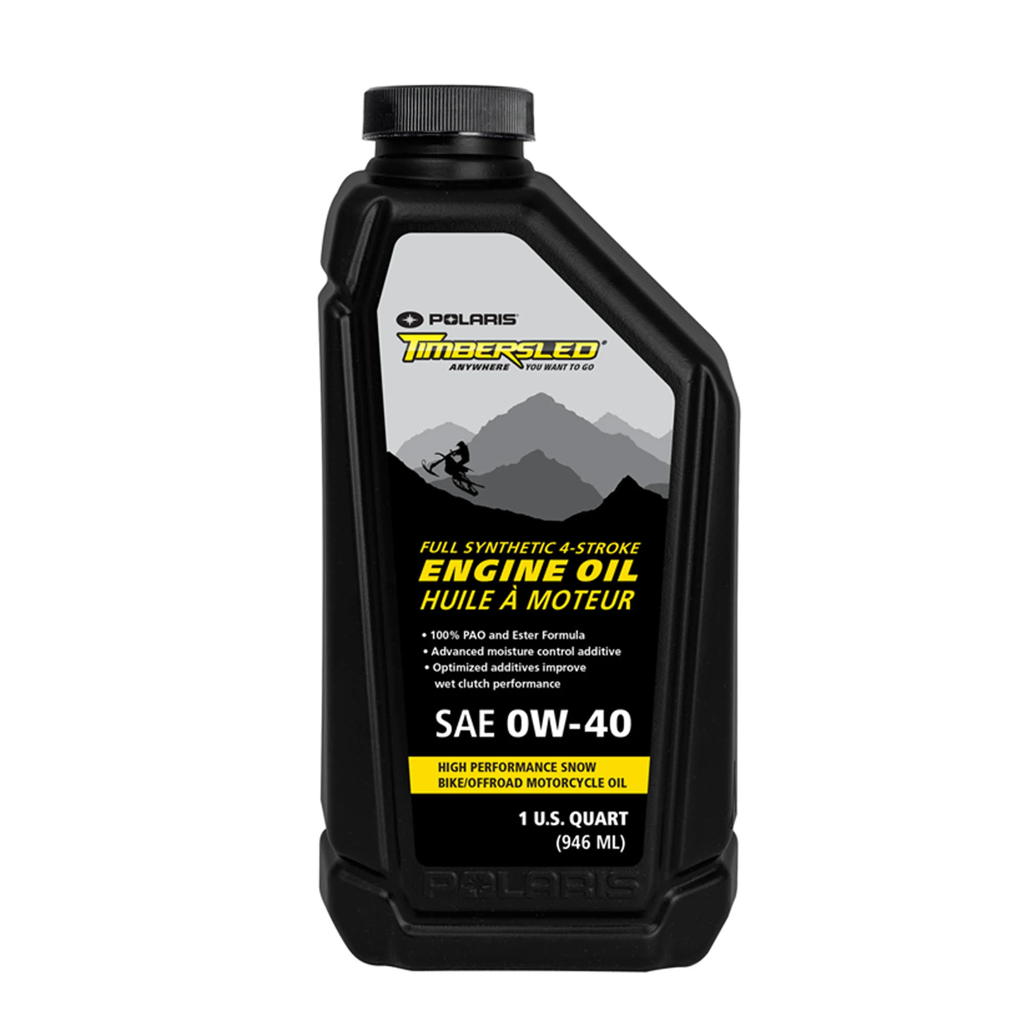 Polaris 2883483 SAE 0W-40 Full Synthetic 4-Cycle Engine Oil 1qt for Timbersleds