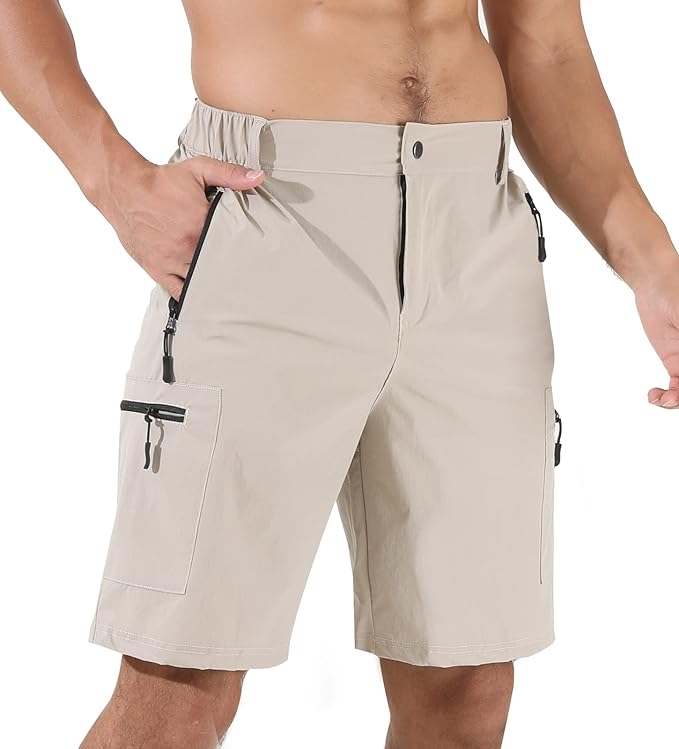 Mens Hiking Cargo Shorts Quick-Dry Outdoor Athletic Short Travel Fishing Golf Ta