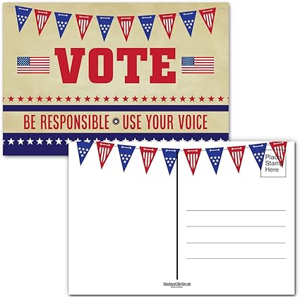 Be Responsible Voting Postcards - 100 per Pack - B17112