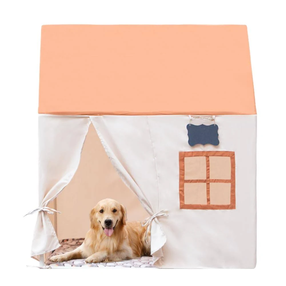 Dog House Indoor, Dog Tent Bed Extra Large Dog Kennel Pet Teepee for Small Medium Large Dogs Cats, Portable Covered Dog Bed with Cushion Cute Puppy Home, Dark Coffee