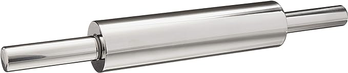 Fox Run Stainless Steel Rolling Pin, Size: 18.9 x 2.6 x 2.8, Silver