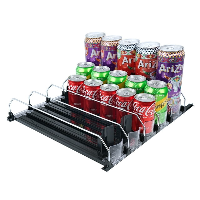 Soda Can Organizer For Fridge Selfpushing Drink Holder For Refrigerator Adjustab