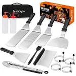 Beichen Griddle Accessories Kit 14 Pcs Stainless Steel Griddle Grill Tools Set Blackstone and Camp Chef Professional Grill Spatula Set for Men