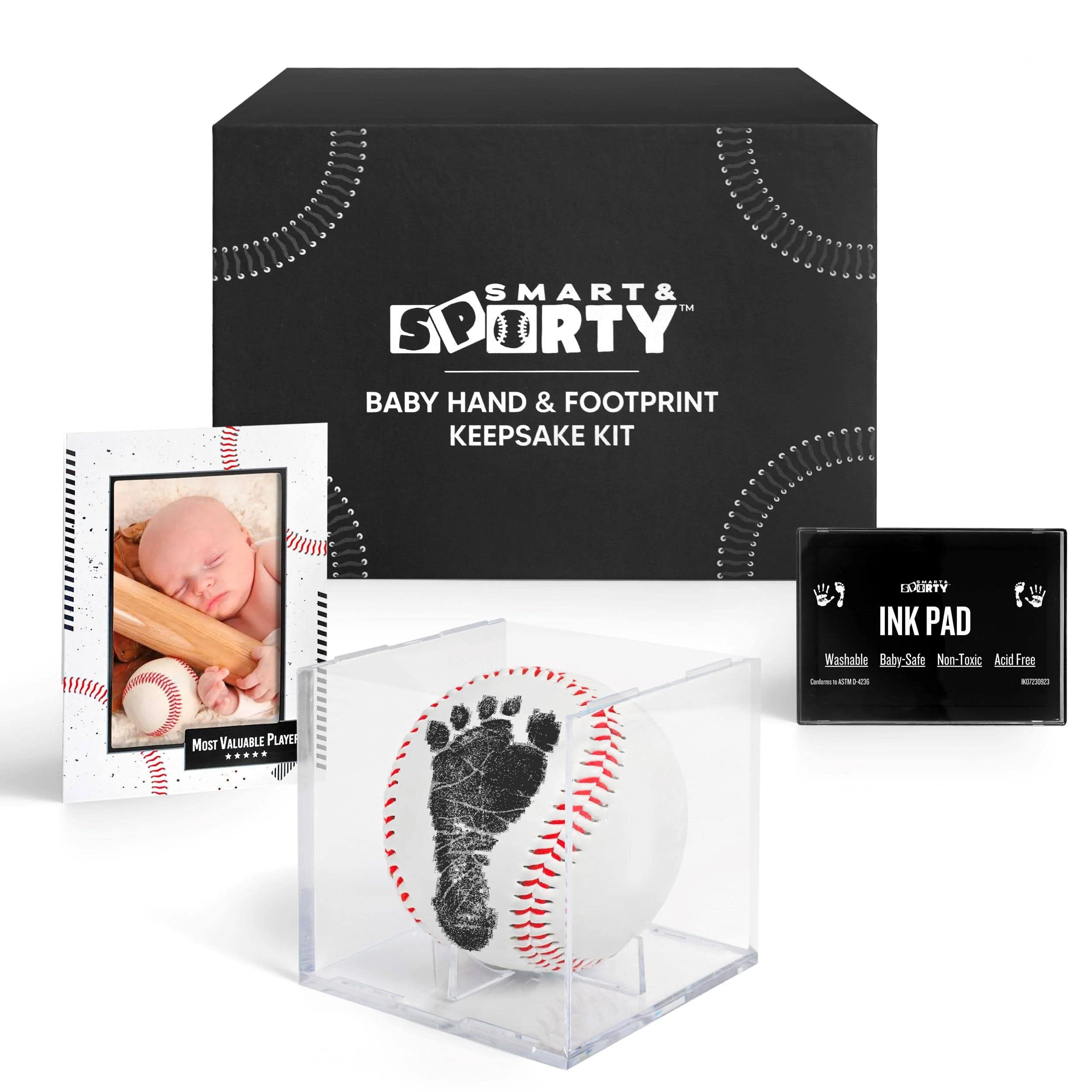 Baby Hand and Footprint Kit - Baby Baseball Handprint Kit - Baseball Baby Shower Gifts for Boys - New Dad Gifts for Men, New Baby Boy Gift Unique, First Time Dad Gifts, Newborn Keepsake