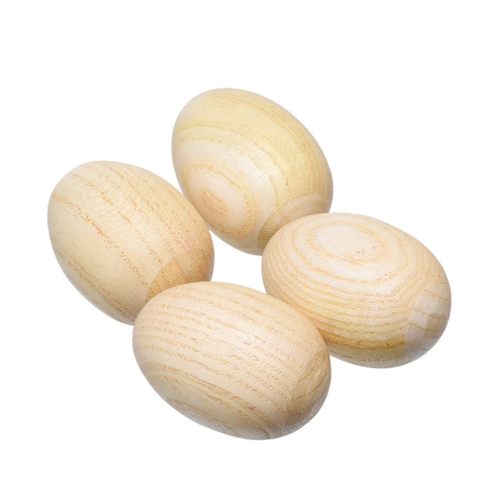 4 Pcs Natural Wood Egg Shaker Musical Percussion Instrument