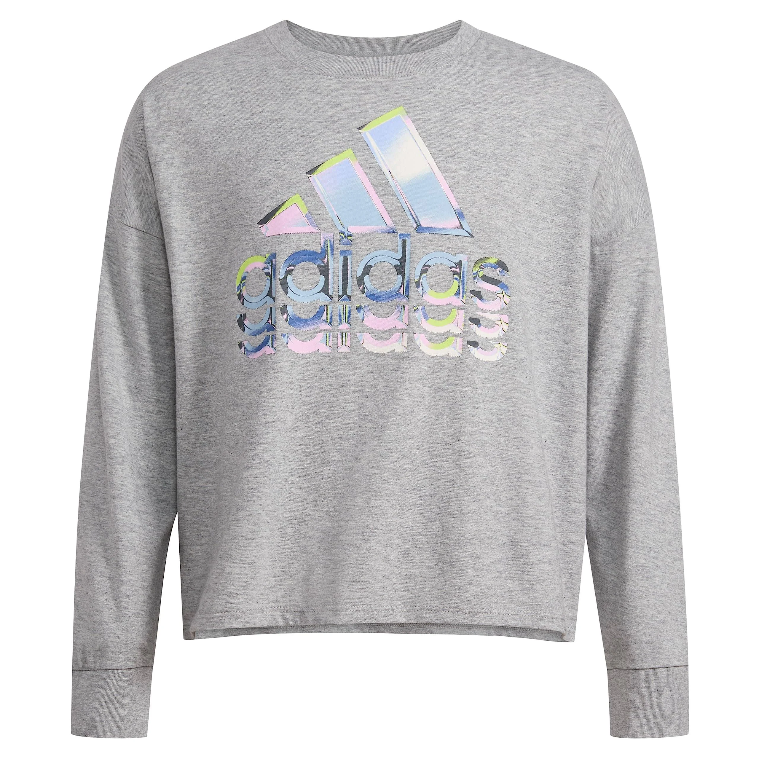 Adidas Girls' Long Sleeve Waist Crew Tee T-Shirt