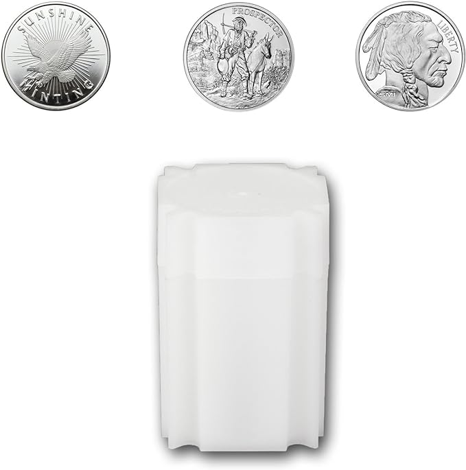 (5) CoinSafe Brand Square White Plastic (Medallion) Size Coin Storage Tube Holders