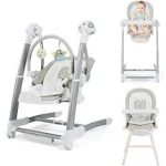 BABY JOY Baby Swings for Infants, 3 in 1 Foldable High Chair W/ 8 Adjustable Hei