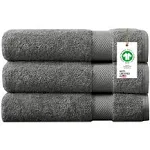 Delara Feather Touch Quick Dry Pack of 3 Sharkskin Grey Solid 100% Organic Cotton ...