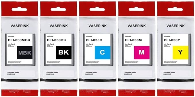 PFI-030 Full Color 55-ml Pigment Ink Tank Kit(5Pcs, Matte Black,Black Cyan Ma...