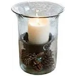 2 Glass Hurricane Pillar Candle Holder