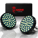 MZS 1157 Turn Signal LED Bulb Running Light Kit, Upgraded LED Beads 2" Bullet Style w/Dual Color Front or Rear Compatible For Most Family Motorcycles (48White + 48Amber) - Pack of 2