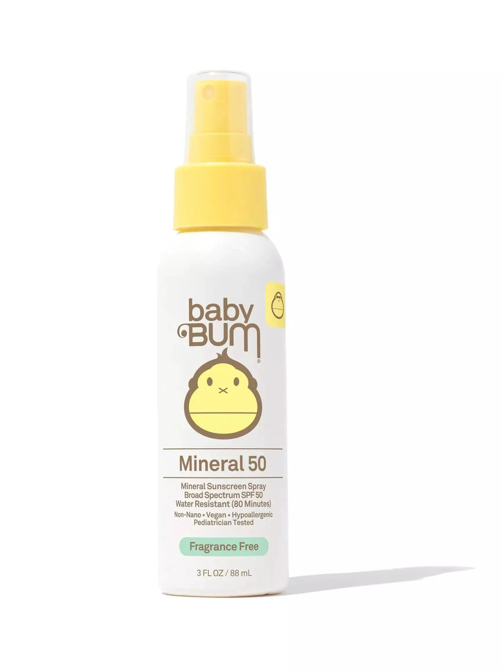 Sun Bum Baby Bum SPF 50 Mineral Sunscreen Spray Fragrance Free 3 oz / 88 ml