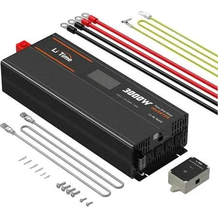 LiTime 3000W Pure Sine Wave Inverter 12V DC to 120V AC Converter with Remote ...