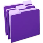 Staples 535559 Colored Top-Tab File Folders 3 Tab Purple Letter Size 100/Pack